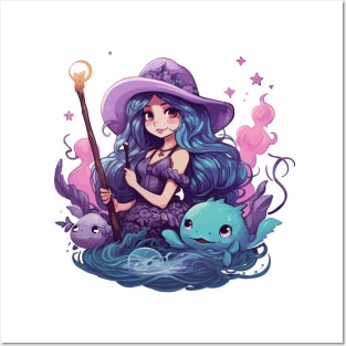 Kawaii Mermaid Witch Posters and Art